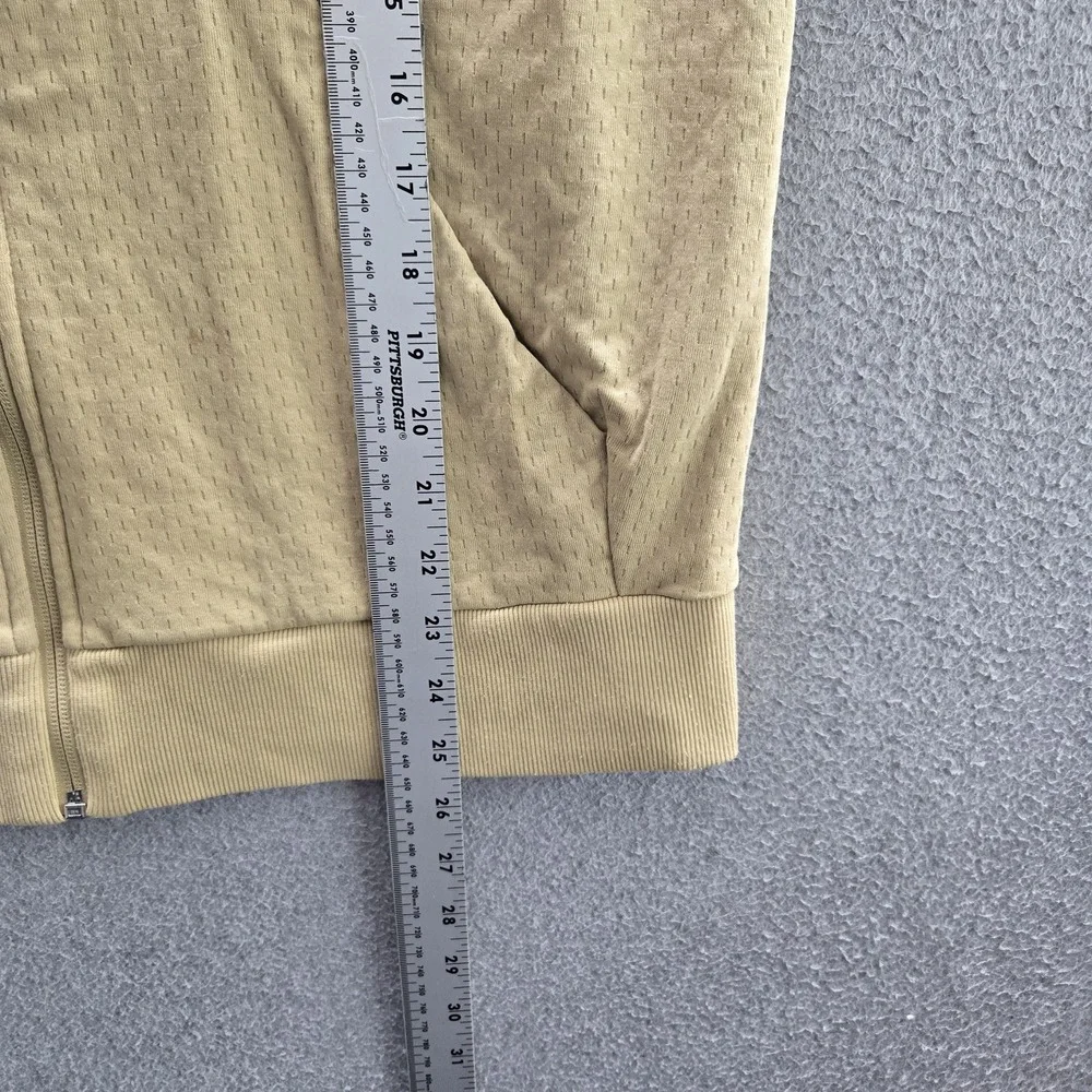 Adidas Men Jacket L Beige Nylon Polyester Activewear Zipper Logo Bomber READ